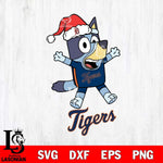 Detroit Tigers Bluey Happy Christmas Svg Eps Dxf Png File, Digital Download