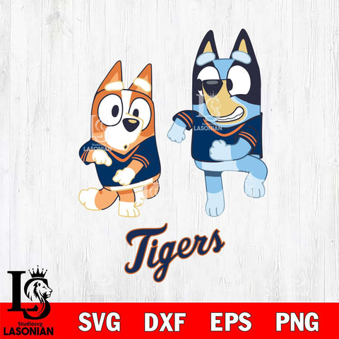 Detroit Tigers Bluey with Chilli Dance Svg Eps Dxf Png File, Digital Download, Instant Download