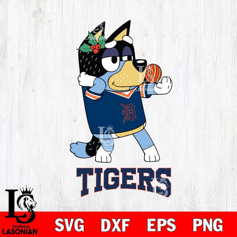 Detroit Tigers Christmas Bluey Bandit Heeler Cricut , Christmas Svg , Bluey svg , Digital Download, dxf eps png pdf file