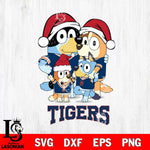 Detroit Tigers Christmas Bluey Family Sport Cricut , Christmas Svg , Bluey svg , Digital Download, dxf eps png pdf file