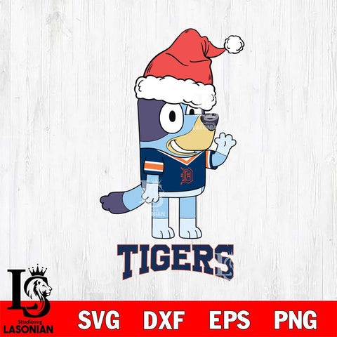 Detroit Tigers Christmas Bluey Say Hi Cricut , Christmas Svg , Bluey svg , Digital Download, dxf eps png pdf file