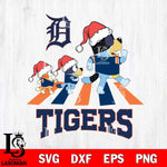 Detroit Tigers Christmas Family Bluey Walking Cricut , Christmas Svg , Bluey svg , Digital Download, dxf eps png pdf file