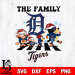 Detroit Tigers Family Bluey Christmas Svg Eps Dxf Png File, Digital Download