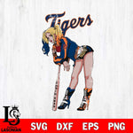 Detroit Tigers Fan Girl Harley Quinn MLB Svg Eps Dxf Png File, Digital Download, Instant Download