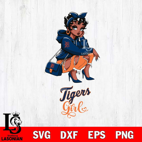 Detroit Tigers Fashion Black Fan Girl Betty Boop