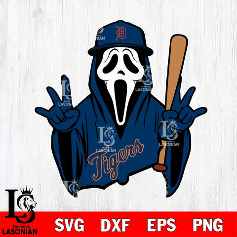 Detroit Tigers Ghostface 2 Svg Eps Dxf Png File, Digital Download, Instant Download