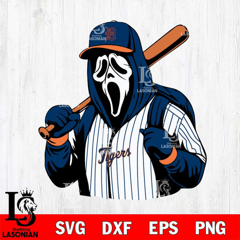 Detroit Tigers Ghostface 3 Svg Eps Dxf Png File, Digital Download, Instant Download