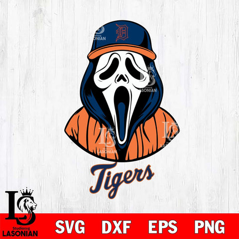 Detroit Tigers Ghostface 5 Svg Eps Dxf Png File, Digital Download, Instant Download