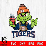 Detroit Tigers Grinch with coffee Svg Eps Dxf Png File, Digital Download, Instant Download