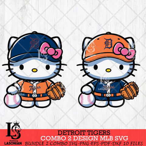 Detroit Tigers Hello Kitty Bundle 2 SVG Svg Eps Dxf Png File, Digital Download, Instant Download