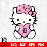 Detroit Tigers Hello Kitty Pink Baseball 4 Svg Eps Dxf Png File, MLB svg, Digital Download, Instant Download