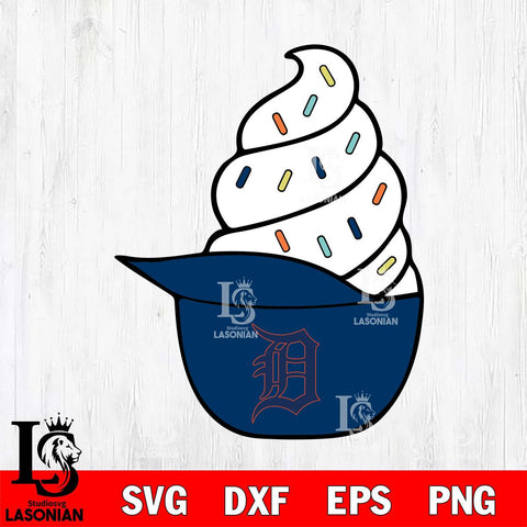 Detroit Tigers Ice Cream Hat Svg Eps Dxf Png File, Digital Download, Instant Download