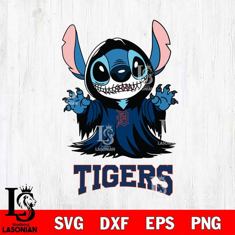 Detroit Tigers Stitch Ghost Svg Eps Dxf Png File, MLB svg, Digital Download, Instant Download