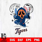 Detroit Tigers Stitch Ghost Face Halloween 2 Svg Eps Dxf Png File, Digital Download, Instant Download