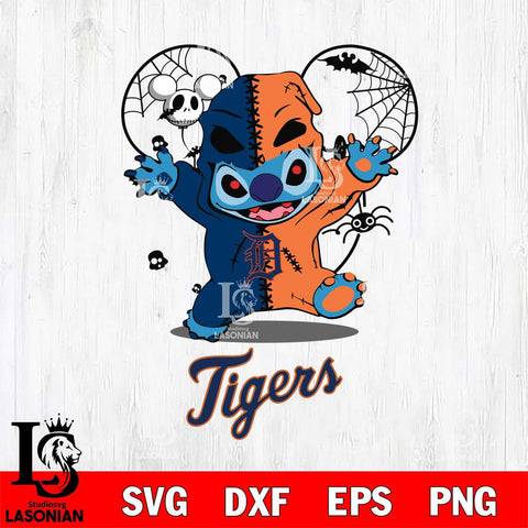 Detroit Tigers Stitch Horror Halloween 2 Svg Eps Dxf Png File, Digital Download, Instant Download