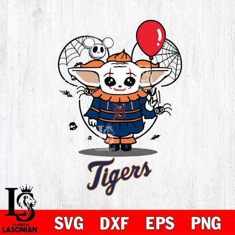 Detroit Tigers Stitch Pennywise Halloween Svg Eps Dxf Png File, Digital Download, Instant Download