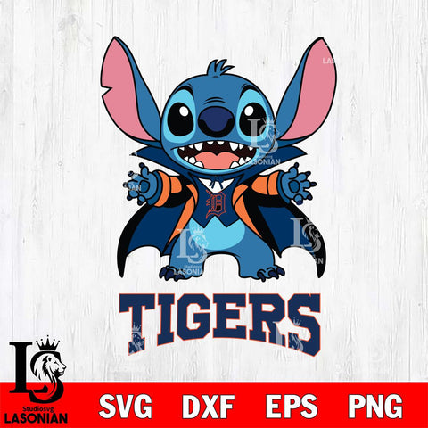 Detroit Tigers Stitch Vampire halloween Svg Eps Dxf Png File, MLB svg, Digital Download, Instant Download