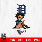 Detroit Tigers Style Black Fan Girl Betty Boop