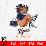 Detroit Tigers #1 Black Fan Girl Betty Boop