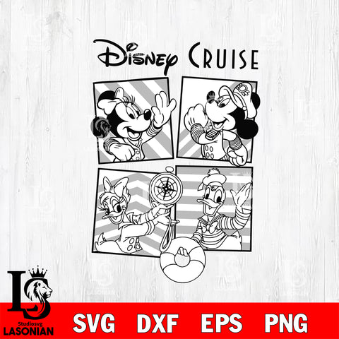 Diseny Cruise Black White Svg Eps Dxf Png File, Digital Download ,Instant Download, Cricut File