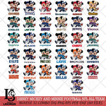 Disney Mickey And Minnie Football NFL Svg Eps Dxf Png File, NFL svg , Digital Download , Instant Download, Cricut File