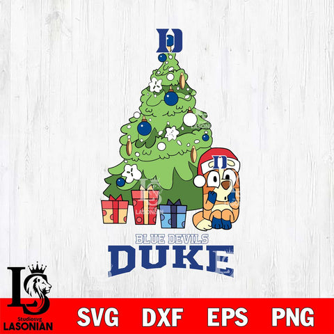 Duke Blue Devils Bluey Chilli Christmas Tree Svg Eps Dxf Png File, Digital Download