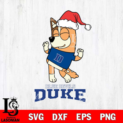 Duke Blue Devils Bluey Chilli Happy Christmas Svg Eps Dxf Png File, Digital Download