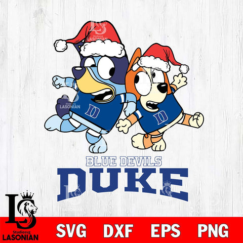 Duke Blue Devils Bluey Christmas Holiday Svg Eps Dxf Png File, Digital Download