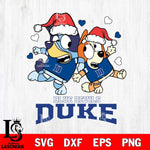 Duke Blue Devils Bluey Christmas NFL Svg Eps Dxf Png File, Digital Download