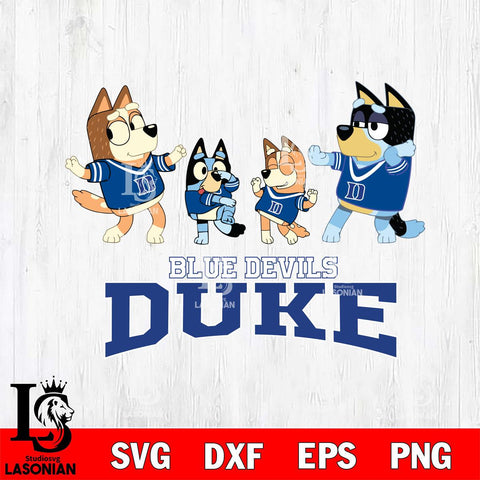 Duke Blue Devils Bluey Dance Squats Svg Eps Dxf Png File, Digital Download, Instant Download