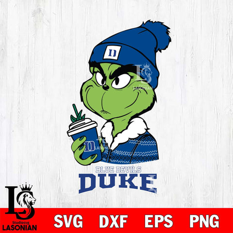 Duke Blue Devils Boujee Grinch Christmas Cut Files Cricut, Svg Dxf Eps Png file, Digital download , Silhouette