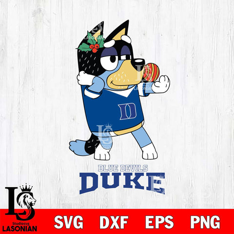 Duke Blue Devils Christmas Bluey Bandit Heeler Cut Files,Bluey Cricut,Christmas Svg , Bluey svg , Digital Download, dxf eps png pdf file