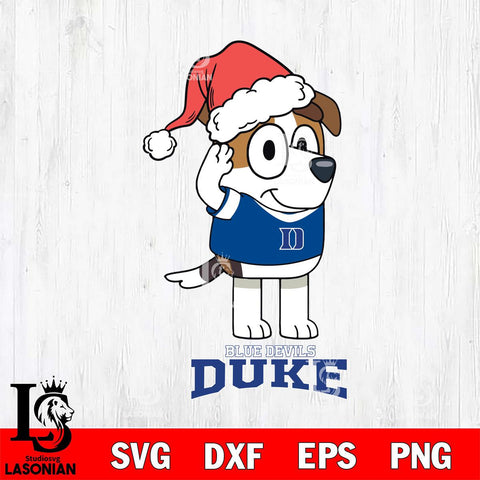 Duke Blue Devils Christmas Bluey Jack Sport Cut Files,Bluey Cricut,Christmas Svg , Bluey svg , Digital Download, dxf eps png pdf file