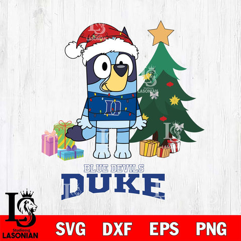 Duke Blue Devils Christmas Bluey Tree Sport Cut Files,Bluey Cricut,Christmas Svg , Bluey svg , Digital Download, dxf eps png pdf file