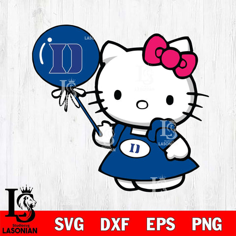 Duke Blue Devils Cute Hello Kitty 2 Svg Eps Dxf Png File, Digital Download, Instant Download