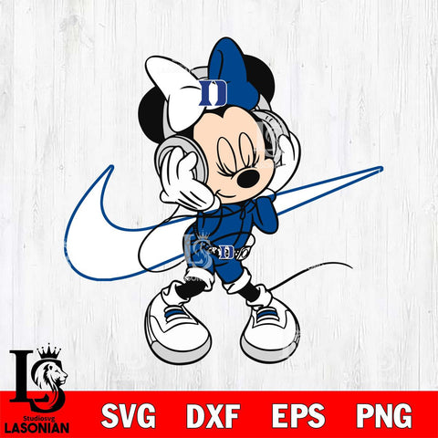 Duke Blue Devils Cute Minnie Mouse Dancing Svg Eps Dxf Png File, NCAA svg, Digital Download, Instant Download