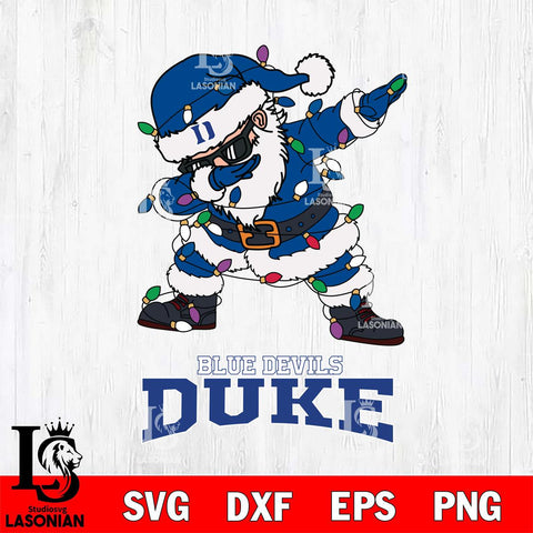 Duke Blue Devils Dabbing Santa Claus Ugly Christmas Svg dxf eps png pdf file,NCAA svg,Digital Download,Cricut file