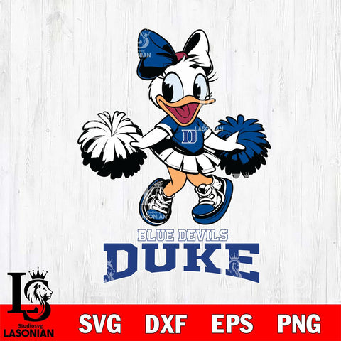 Duke Blue Devils Daisy Duck Cheerleader Disney, Svg Eps Dxf Png File, Digital Download