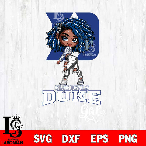 Duke Blue Devils Fan Girl Svg Eps Dxf Png File, Digital Download, Instant Download