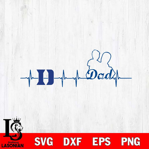 Duke Blue Devils Father Heart Beat Svg Eps Dxf Png File, Digital Download, Instant Download