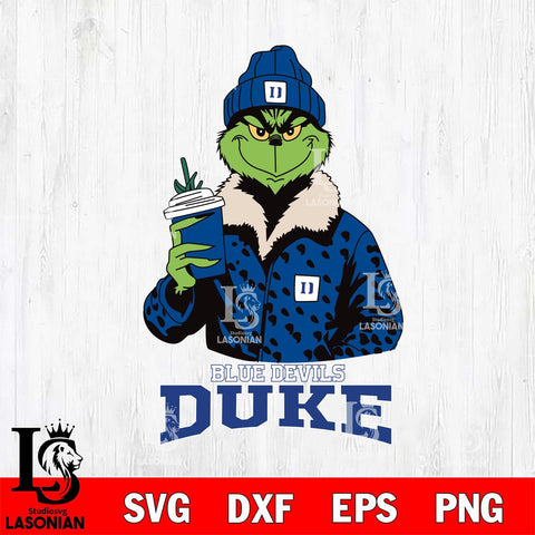 Duke Blue Devils Grinch Christmas Cut Files Cricut, Svg Dxf Eps Png file, Digital download , Silhouette