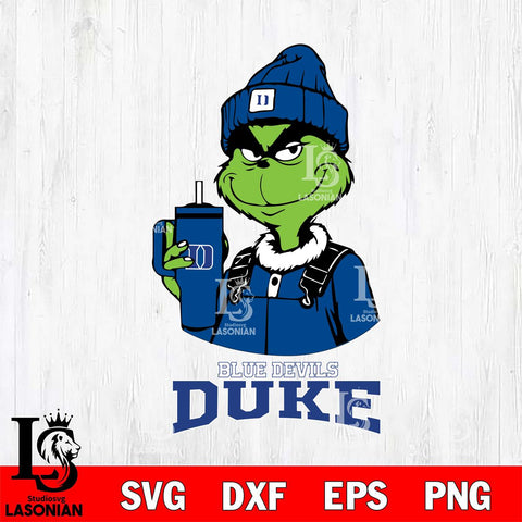 Duke Blue Devils Grinch Football Christmas Cut Files Cricut, Svg Dxf Eps Png file, Digital download , Silhouette