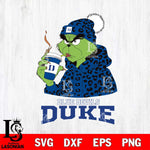 Duke Blue Devils Grinch Leopard Christmas Cut Files Cricut, Svg Dxf Eps Png file, Digital download , Silhouette