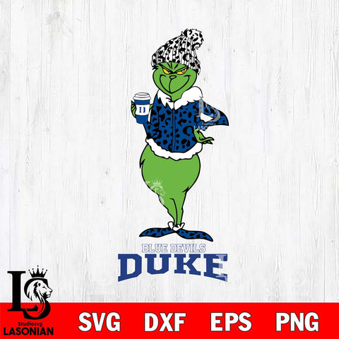 Duke Blue Devils Grinch Leopard Coffee Svg Eps Dxf Png File, Digital Download, Instant Download