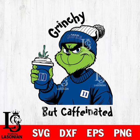 Duke Blue Devils Grinchy But Caffeinated Svg Eps Dxf Png File, Digital Download, Instant Download