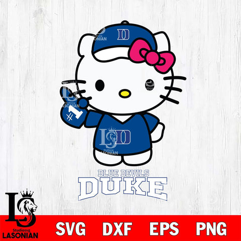 Duke Blue Devils Hello Kitty Best Fan Svg Eps Dxf Png File, Digital Download, Instant Download