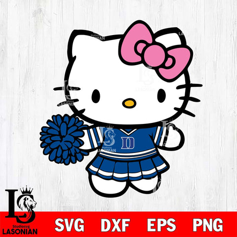 Duke Blue Devils Hello Kitty Cheerleader 8 Svg Eps Dxf Png File, Digital Download, Instant Download