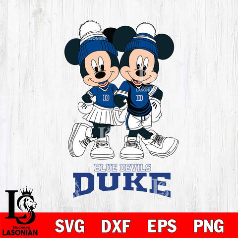 Duke Blue Devils Mickey And Minnie Mouse Football Svg Eps Dxf Png File, NCAA svg , File Cut , Digital Download , Instant Download, Cut Svg Files