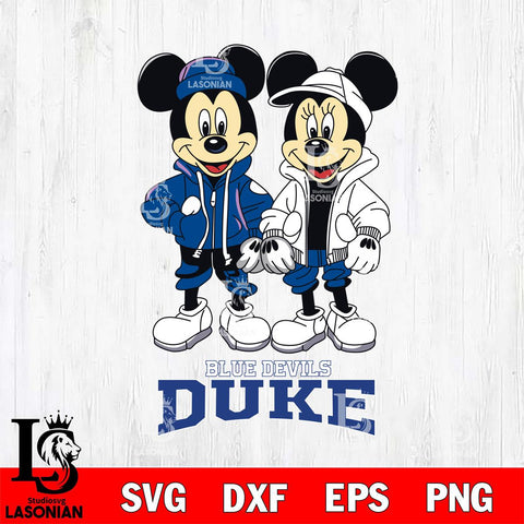 Duke Blue Devils Mickey Minnie Mouse Football Svg Eps Dxf Png File, NCAA svg , File Cut , Digital Download , Instant Download, Cut Svg Files