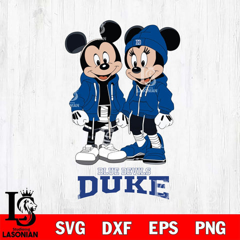 Duke Blue Devils Mickey Minnie Mouse Rugby Svg Eps Dxf Png File, NCAA svg , File Cut , Digital Download , Instant Download, Cut Svg Files